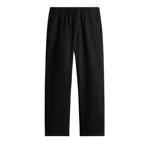 Pure Linen Relaxed Trousers — Black