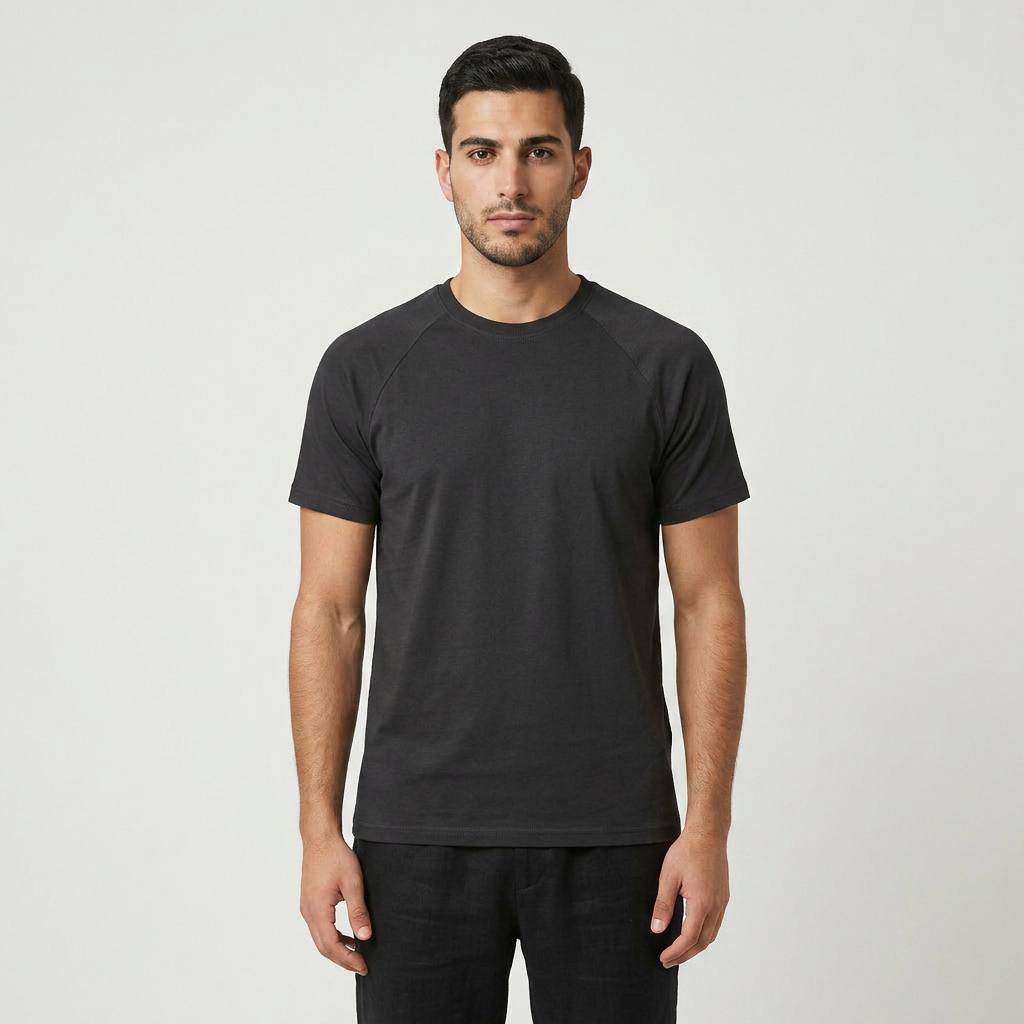 Tycoon Premium Cotton Raglan Basic T-Shirt — Black
