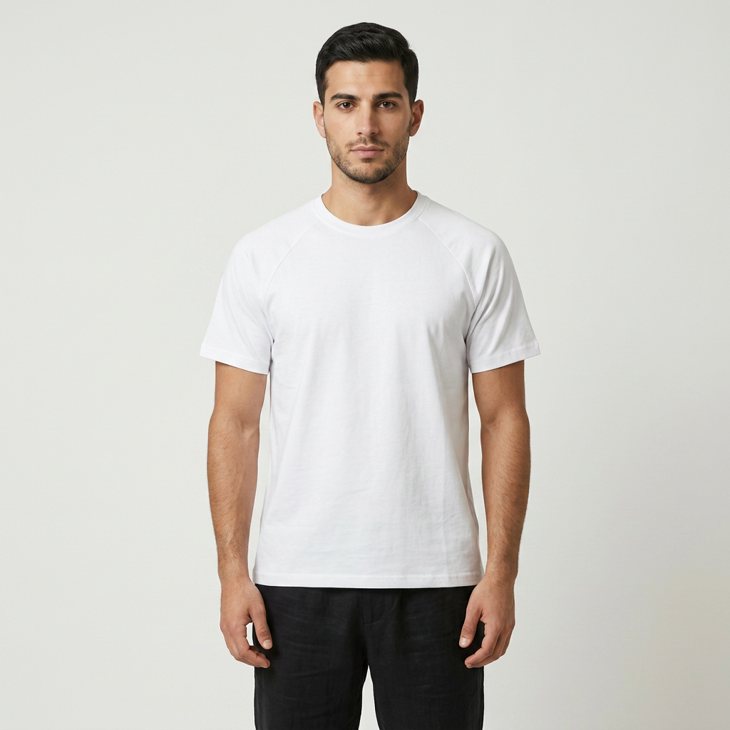 Tycoon Premium Cotton Raglan Basic T-Shirt — White