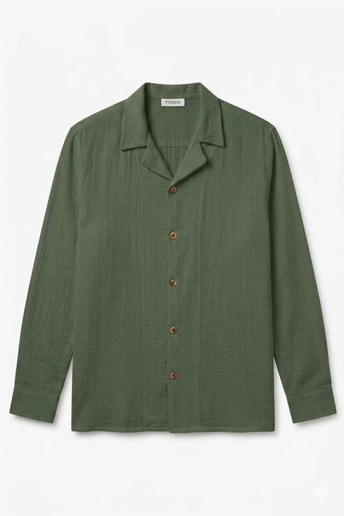 Long Sleeve T-Shirt - Olive Green/White