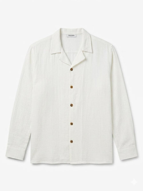 Crinkle Cotton Shirt - White